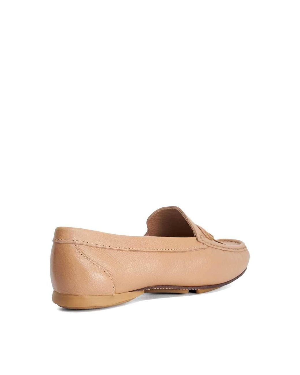 Dune White Wide Fit 'Grip' Leather Loafers