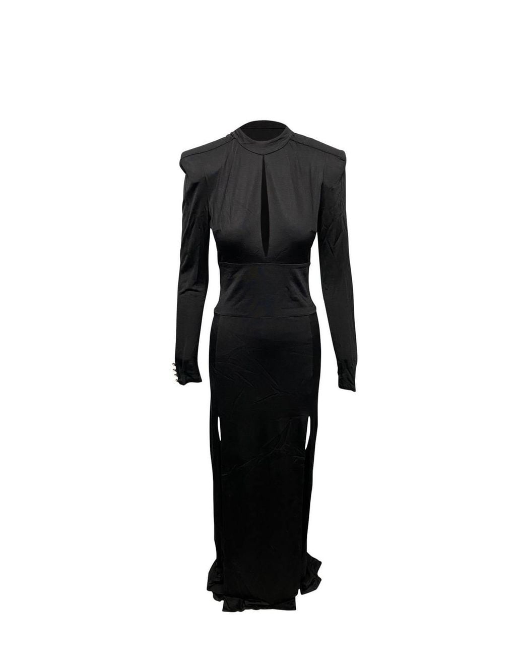 Balmain Black Preloved Cut Out Dress W/ Side Slit