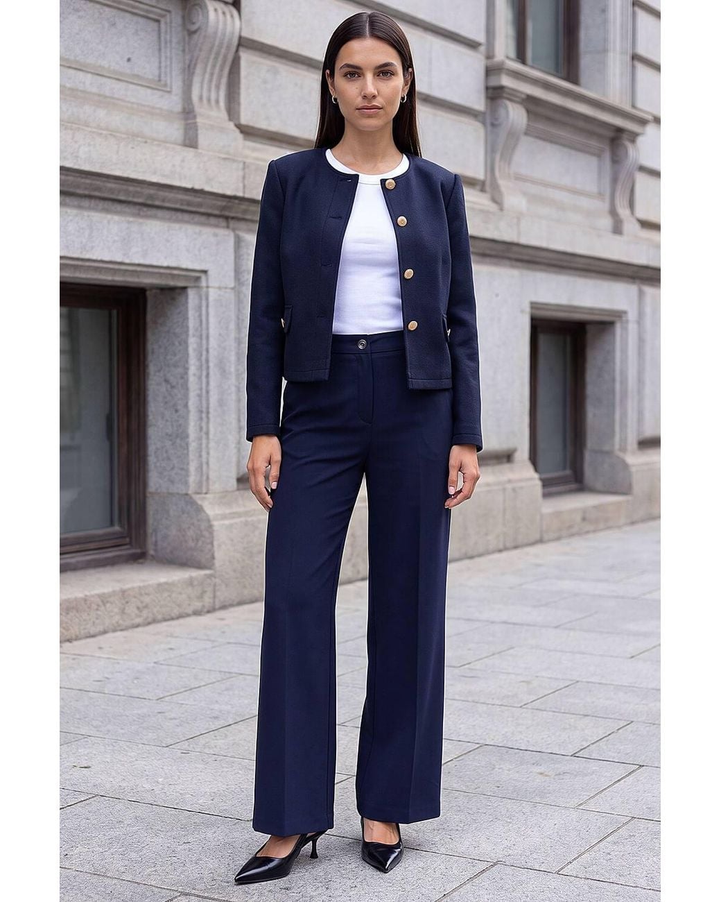 Roman Blue Buttoned Pocket Jacket