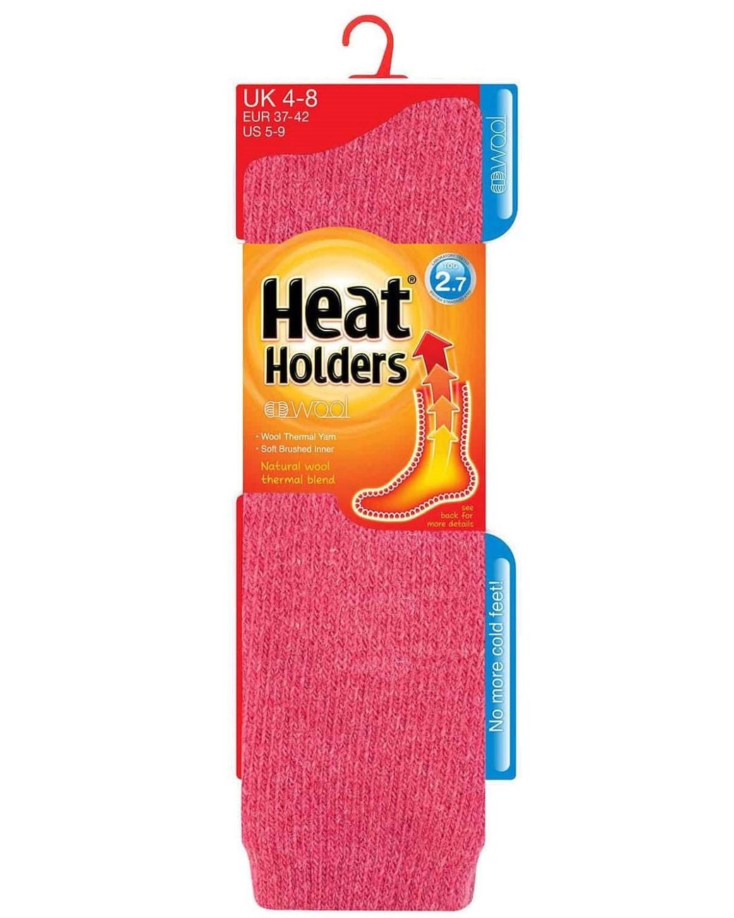 Heat Holders Pink Extra Long 2.7 Tog Knee High Wool Rich Thermal Socks