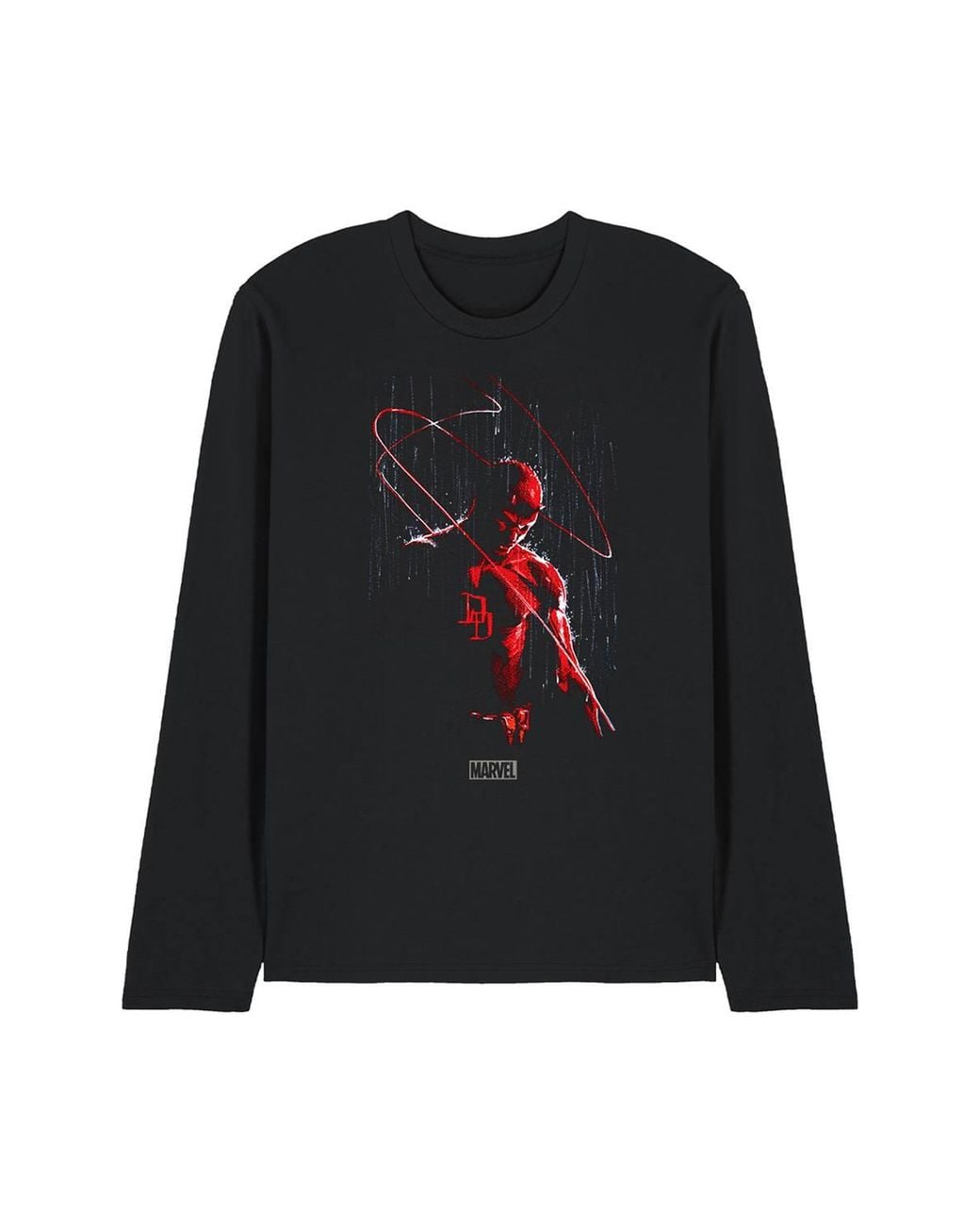 Marvel Black Daredevil Rain Long Sleeve T-Shirt