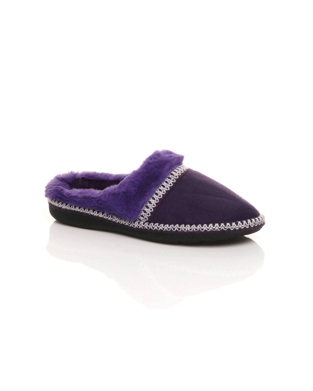 AJVANI Purple Flat Heel Slippers