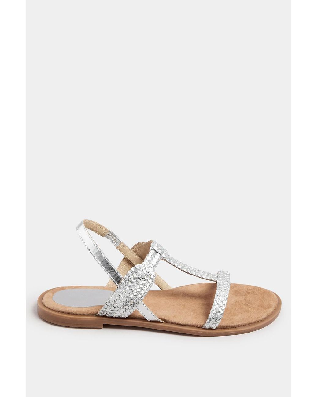 Long Tall Sally Blue Leather Plaited Strap Sandals