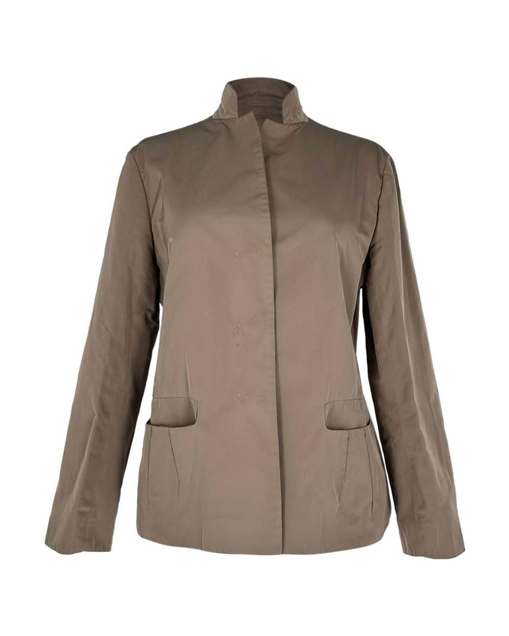 Jil Sander Brown Preloved Hidden-Buttoned Blazer W/ Pockets