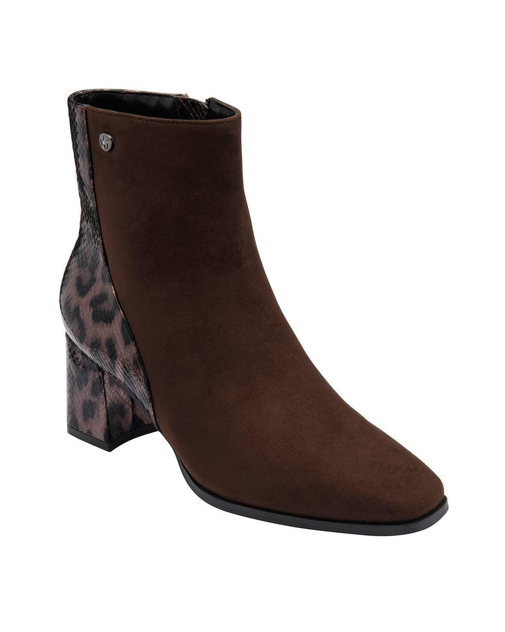 Lotus Brown 'Zelda' Microfibre Heeled Ankle Boots