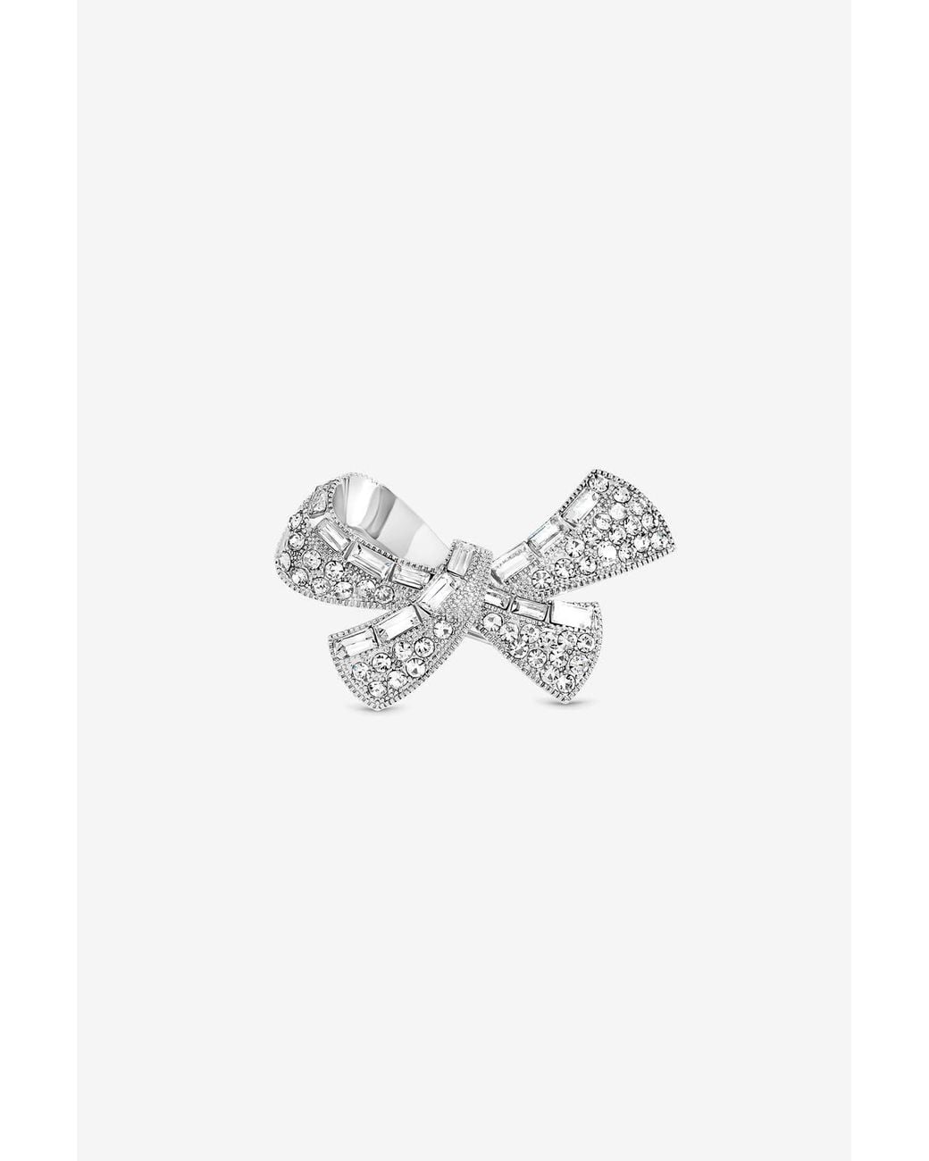 Jon Richard Black Rhodium Plate & Crystal Multistone Bow Brooch