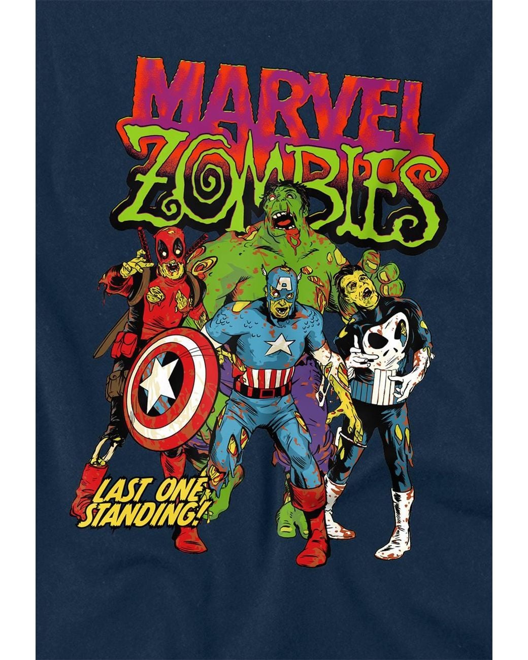Marvel Blue Zombies Last One Standing Long Sleeve T-Shirt