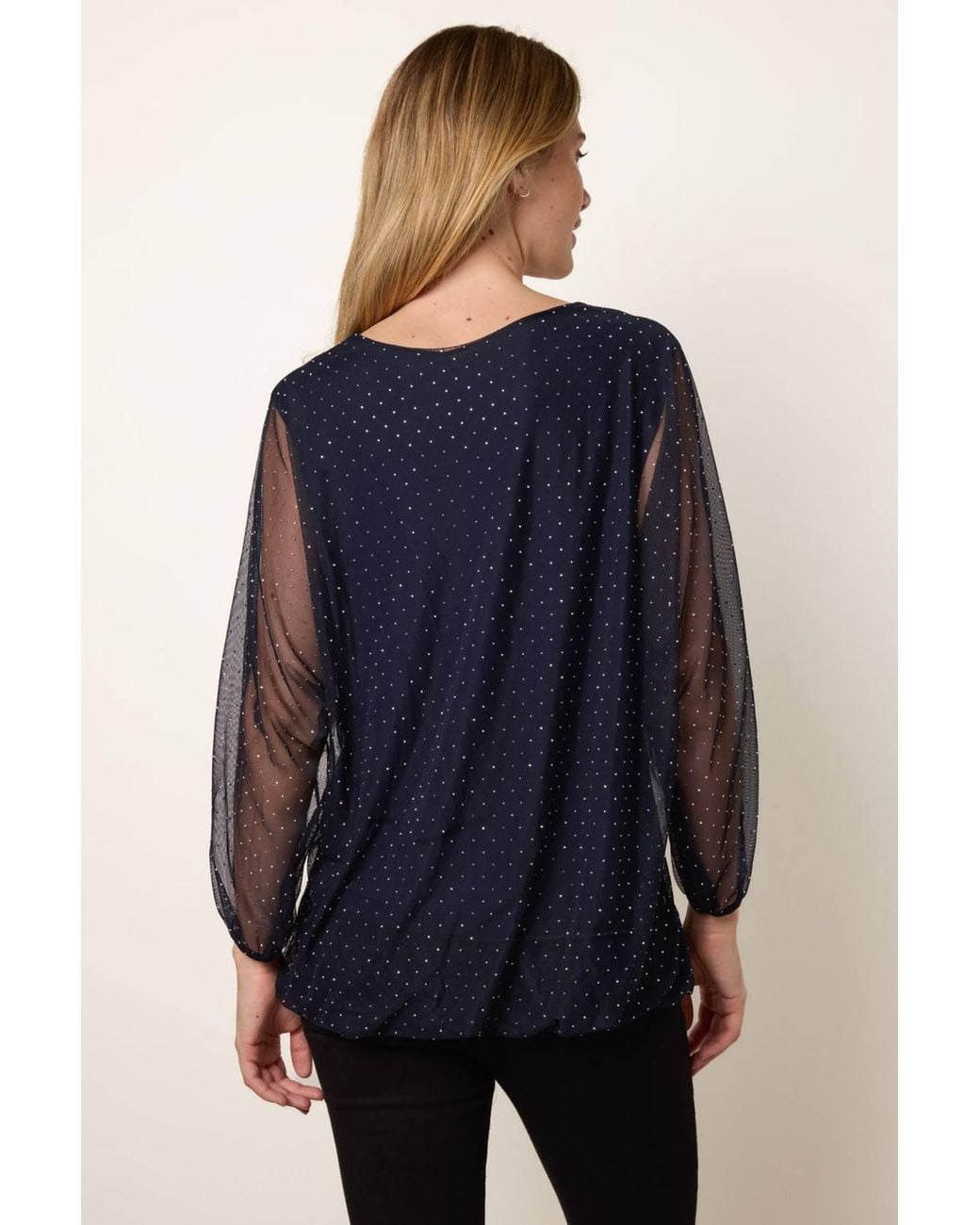 Blue Vanilla Blue Long Sleeve Boat Blouse