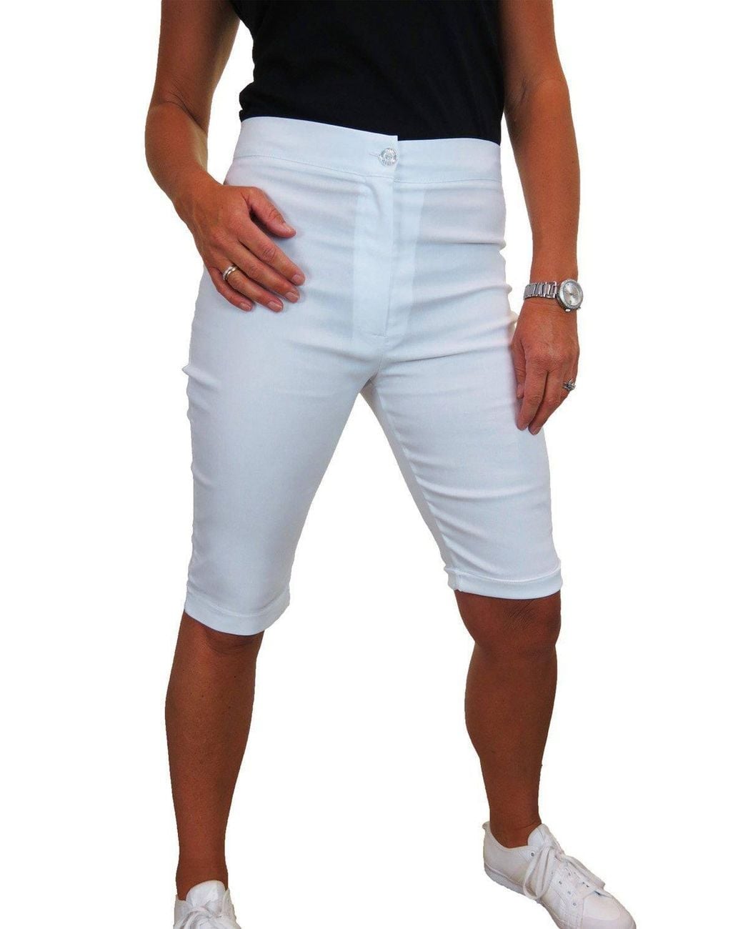 Paulo Due Blue Everyday Stretch Knee Length Shorts