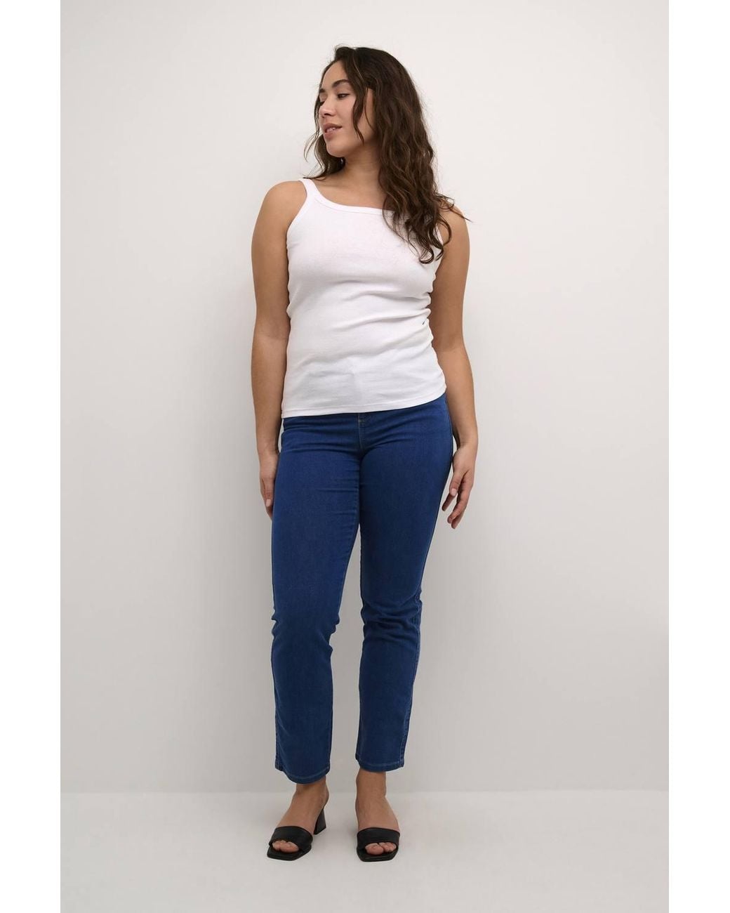 Kaffe Blue Carna Round Neck Tank Top