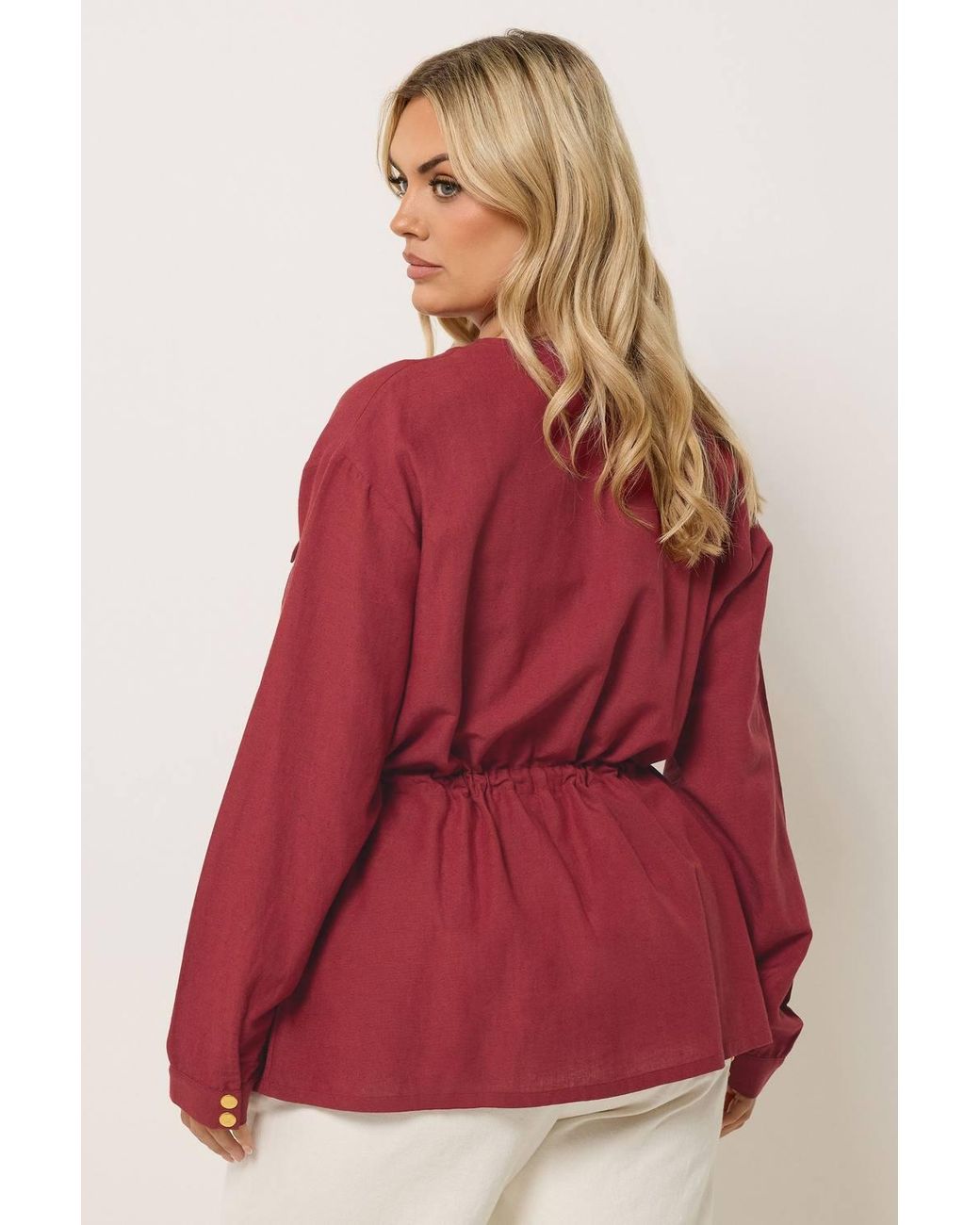 Yours Red Linen Shacket Jacket