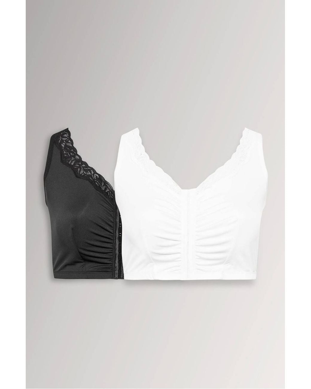 Yours Black 2 Pack Non Padded Lace Trim Bras Bras