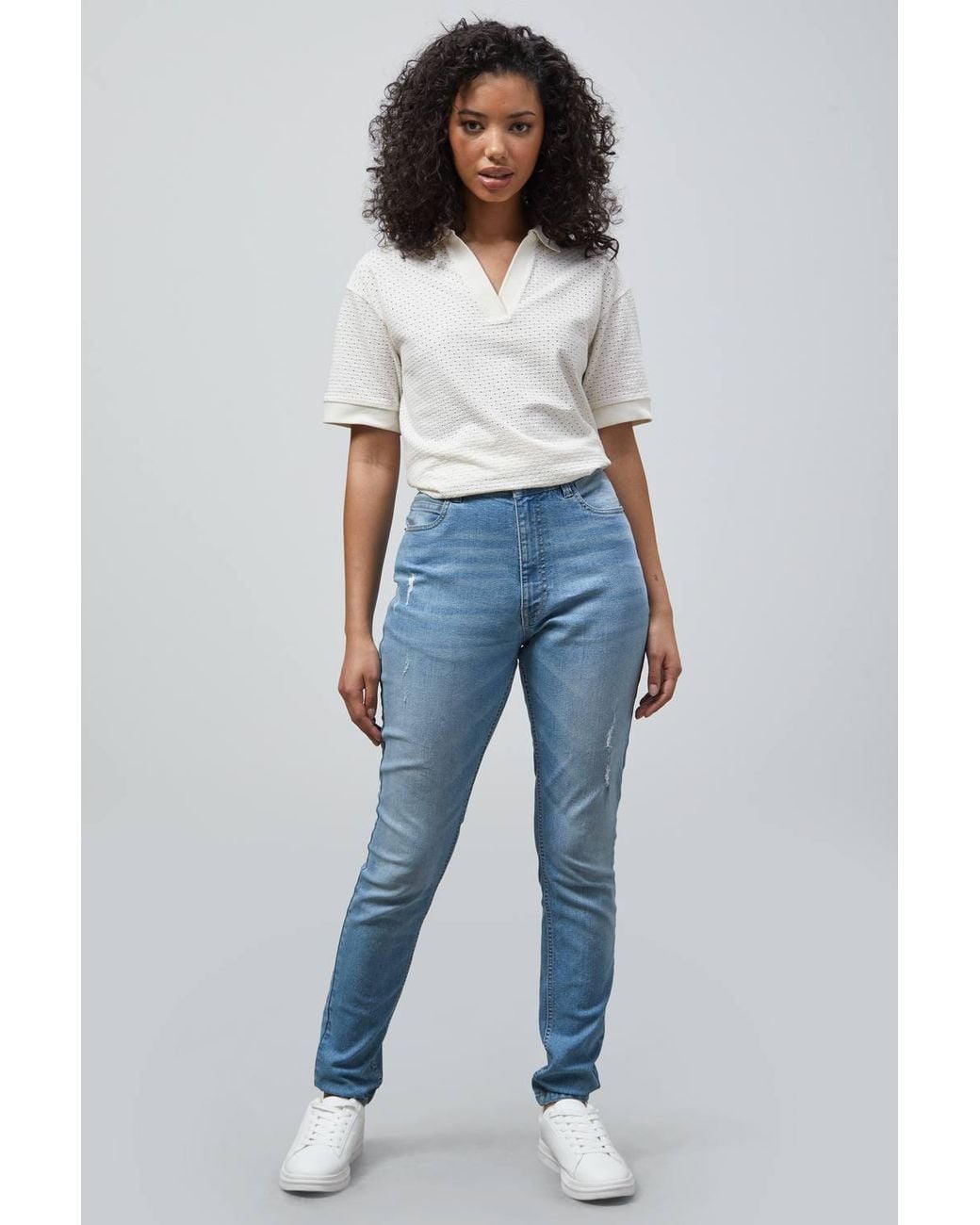 Enorsia Blue 902 High Waisted Regular Jeans