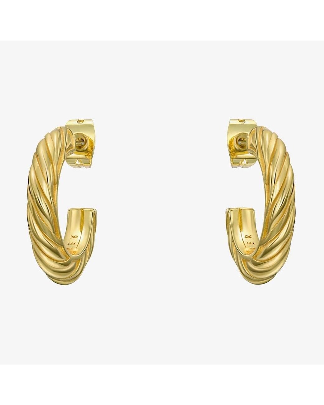 Ted Baker Metallic Melanie Tone Plated Twist Hoops Earrings Tbj4186-02-03