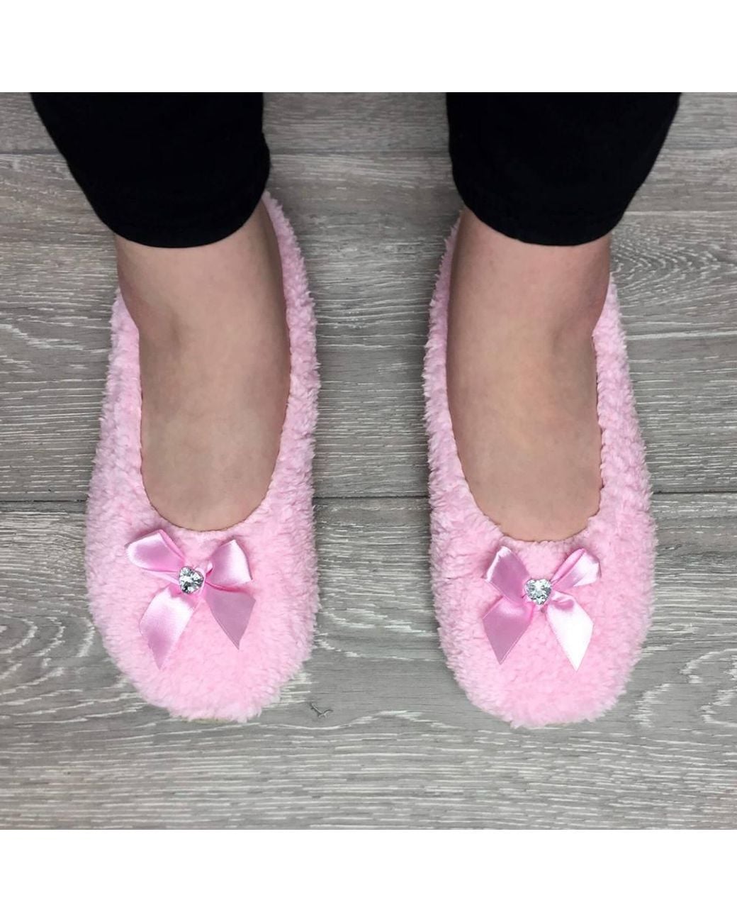 AJVANI Pink Grip Sole Footsie Sock Slippers