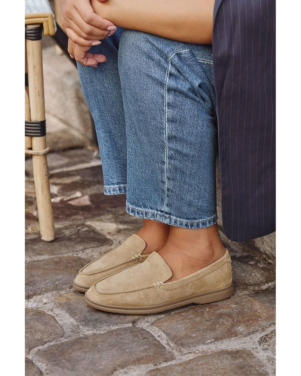 Linzi Natural Apparel Suede Leather Loafers