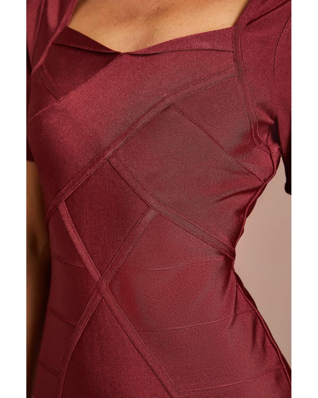 Coast Red Short Sleeve Bandage Midi Dress