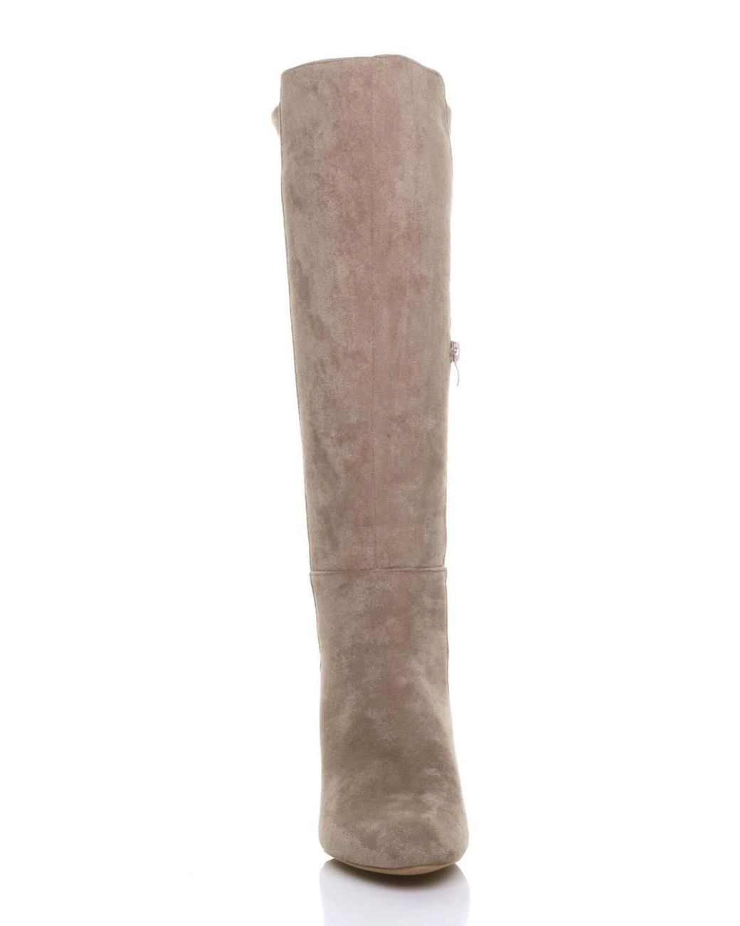 AJVANI Brown High Block Heel Stretchy Calf Boots