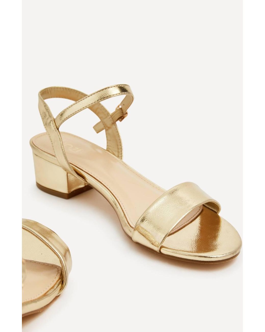 Linzi Natural Kezzi Faux Leather Low Heeled Sandals