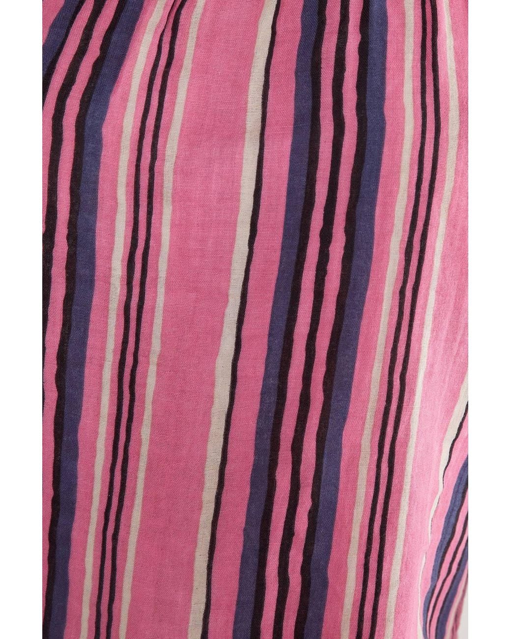 Nasty Gal Pink Cotton Gauze Stripe Bandeau Mini Dress