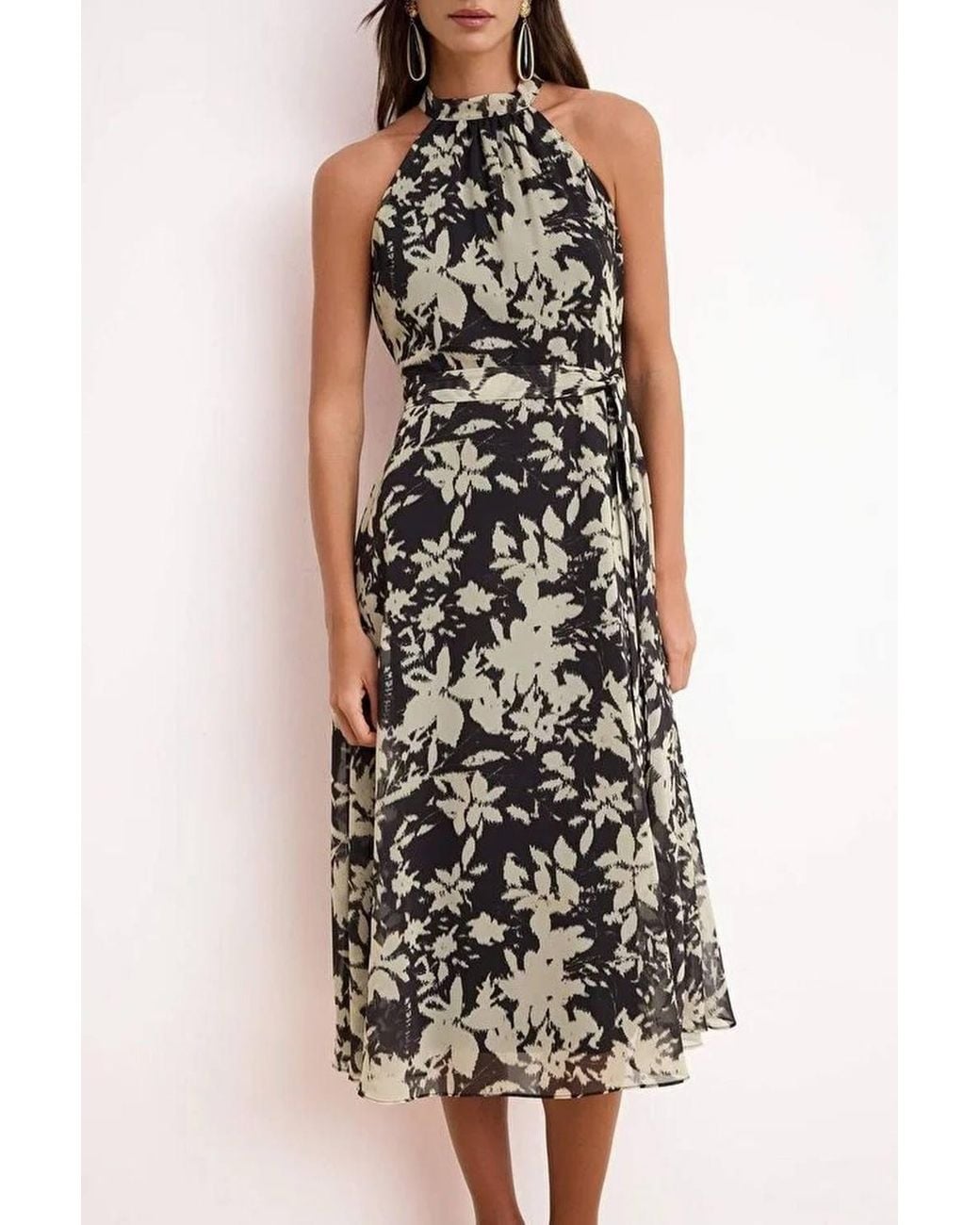 WOVCOR Multicolor Floral Halterneck Midaxi Occasion Dress