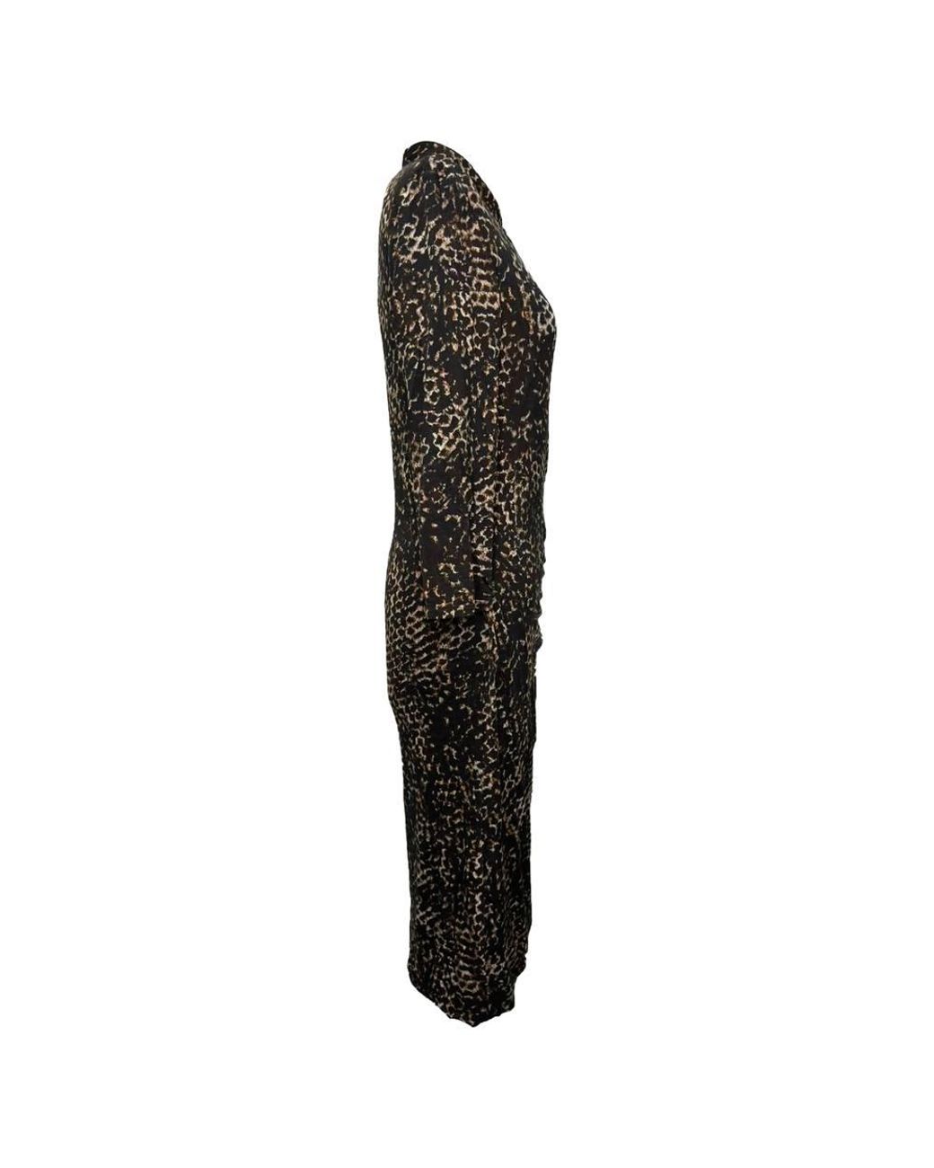 Max Mara Black Preloved Printed Midi Dress