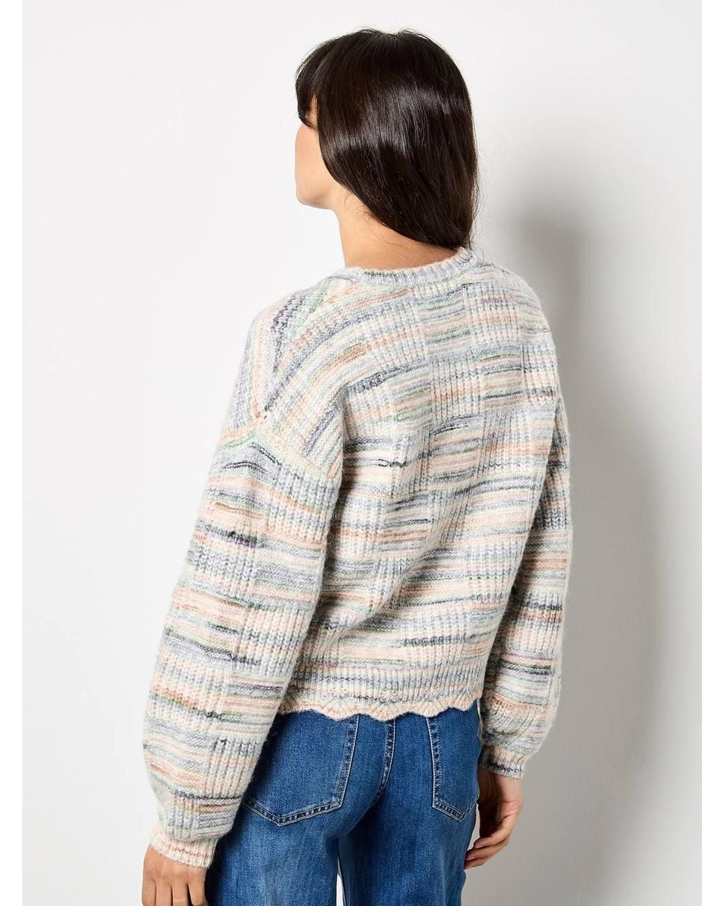 Apricot White Soft Chunky Knit Space Dye Jumper