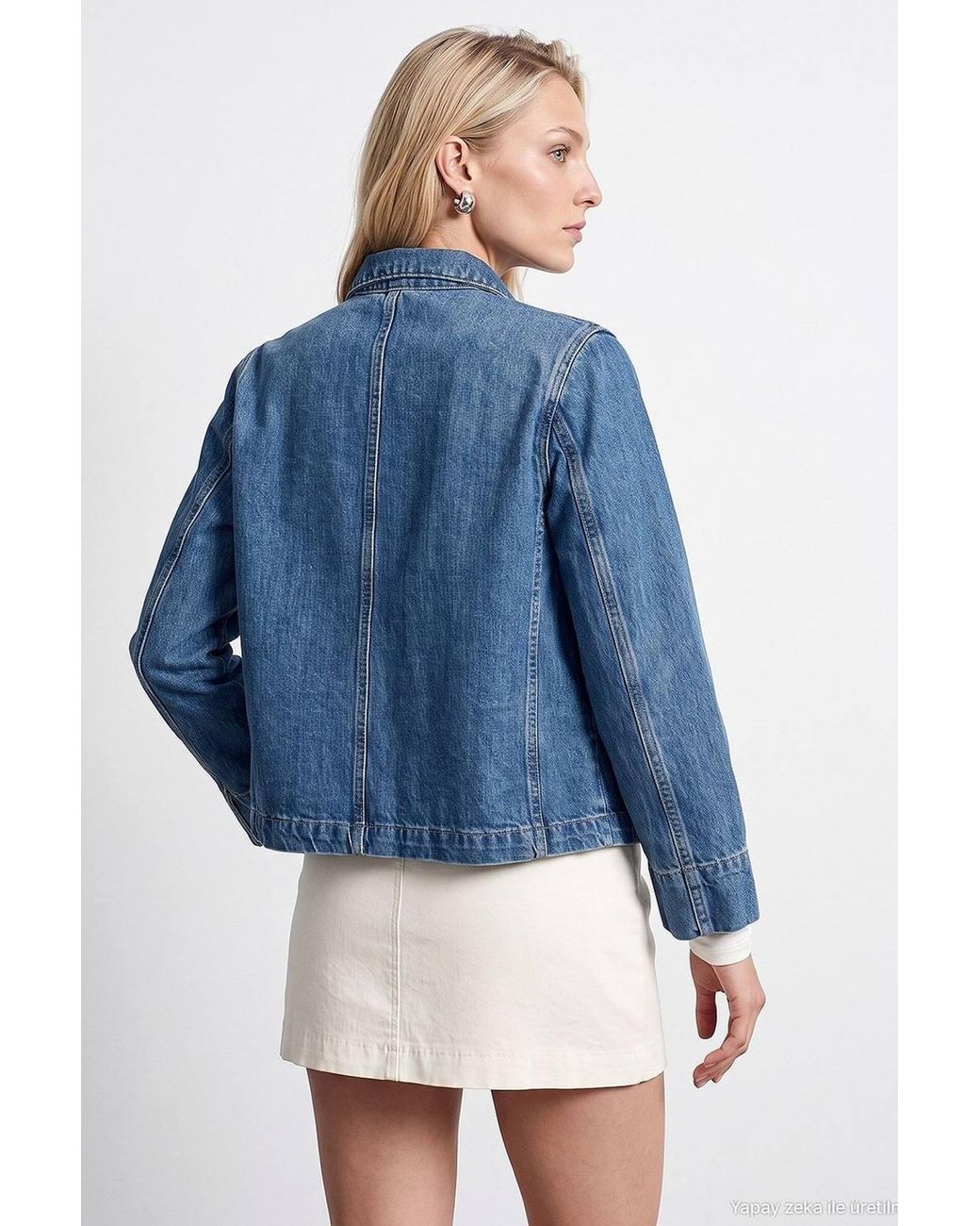 Dilvin Blue Cotton Tencel Jacket