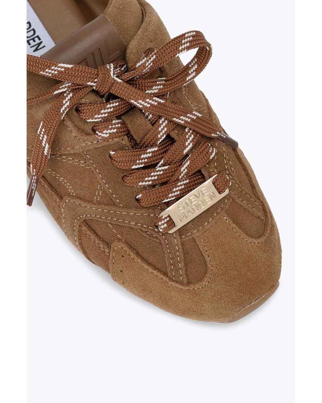 Steve Madden Brown 'Aziel Mule Camel' Suede Flats