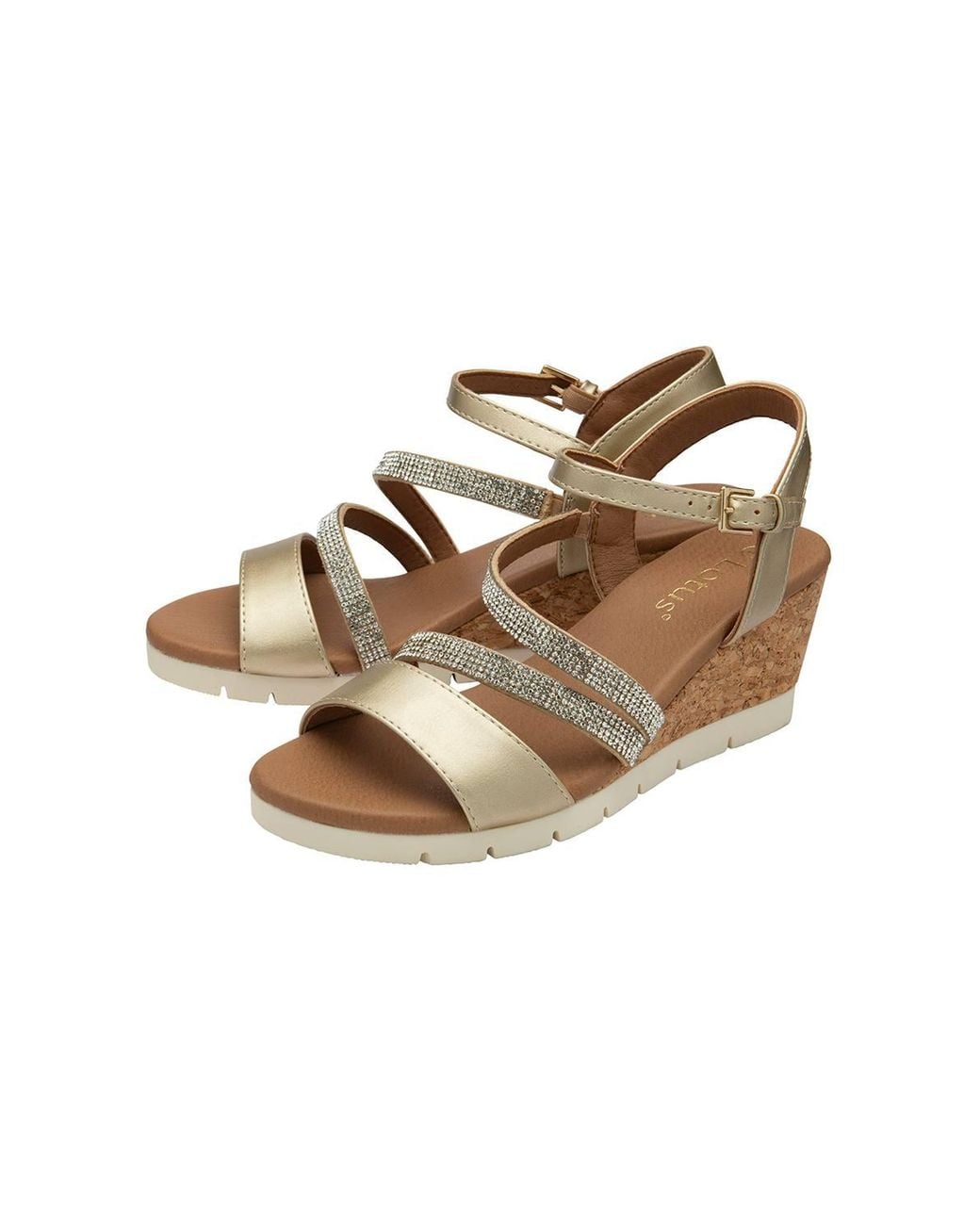 Lotus Metallic 'Goldie' Open-Toe Wedge Sandals