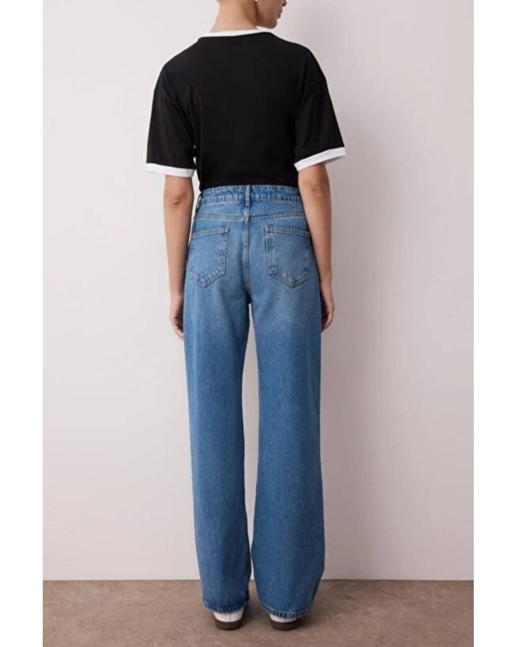 WOVCOR Blue High Waist Wide Leg Jeans Denim