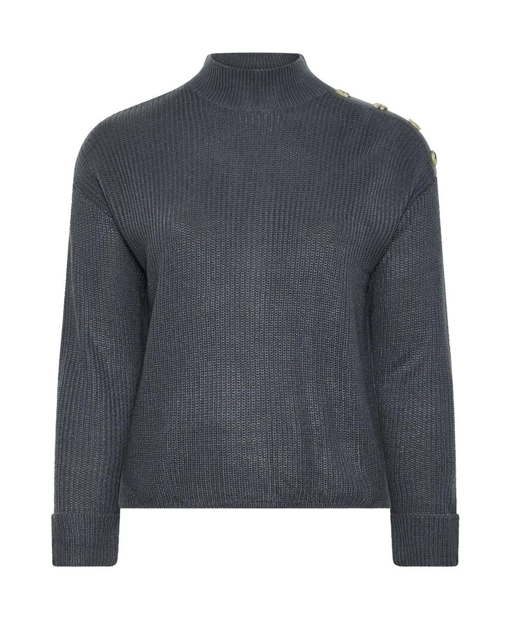 Yours Blue High Neck Knitted Jumper