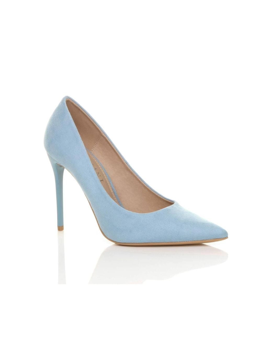 AJVANI Blue High Stiletto Heel Pointed Toe Court Shoes