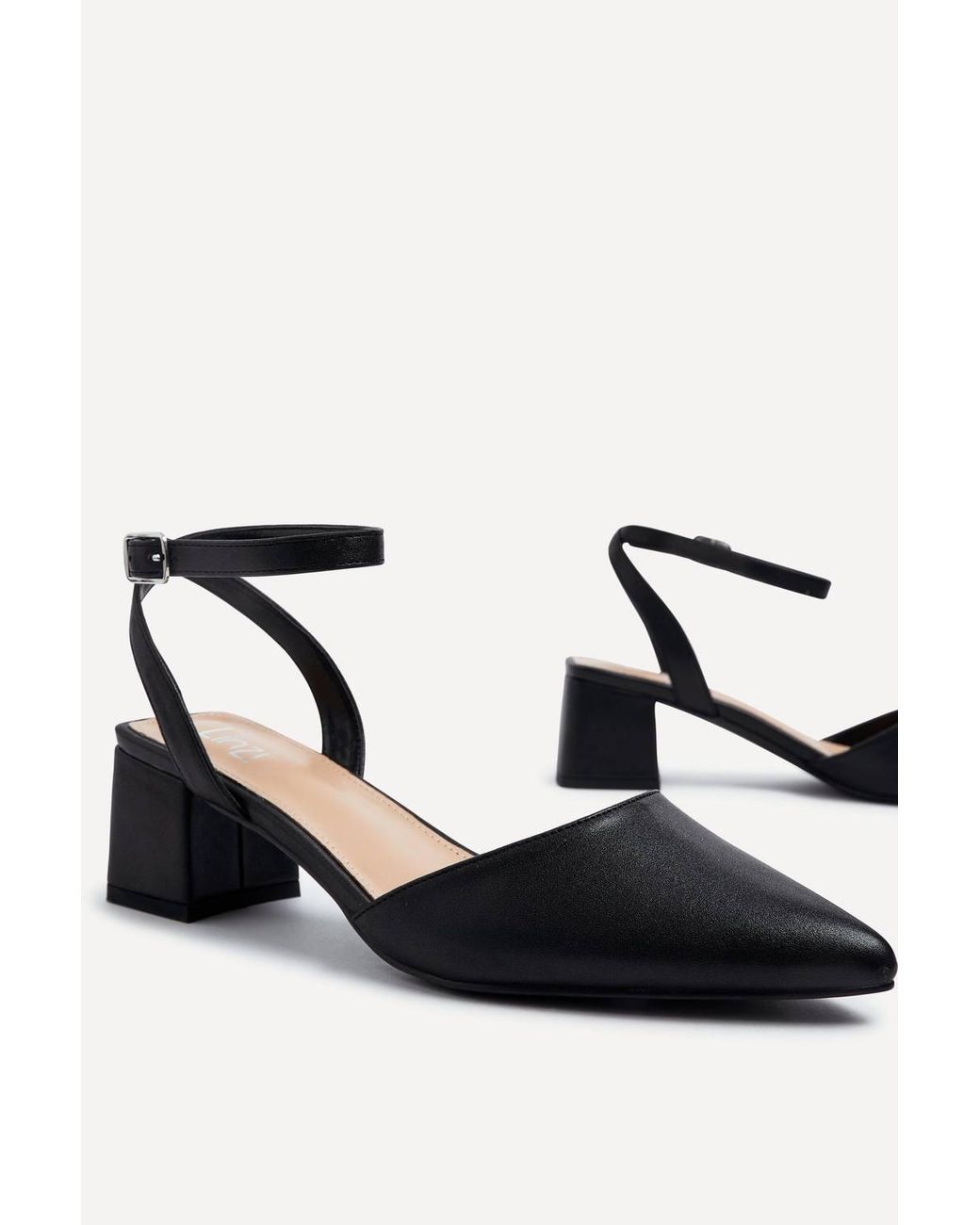 Linzi White Suzy Wide Fit Faux Leather Court Heel