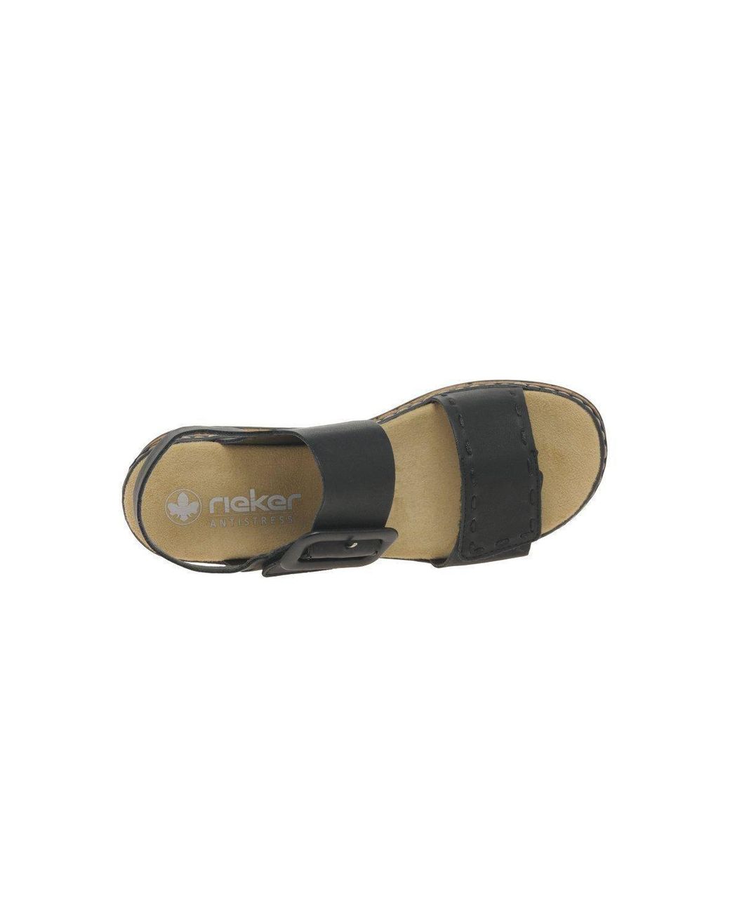 Rieker Black 'Page' Wedge Heel Sandals