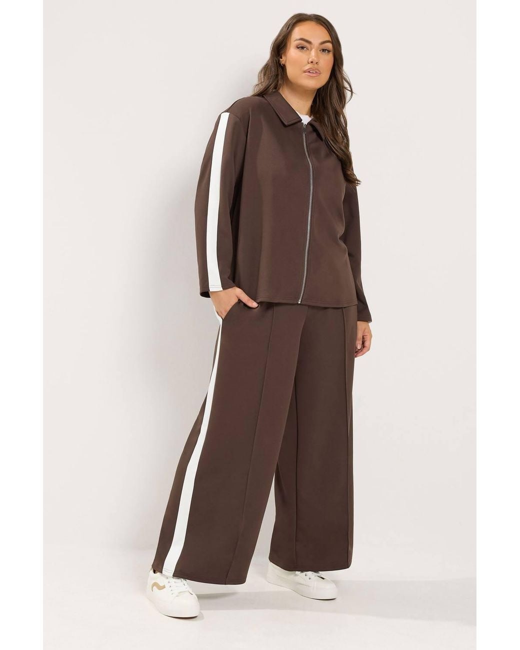 Yours Brown Side Stripe Jacket