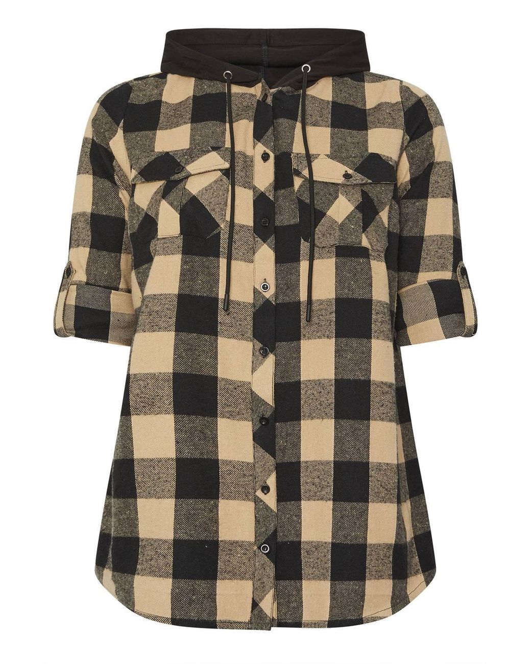 Yours Multicolor Hooded Check Shirt