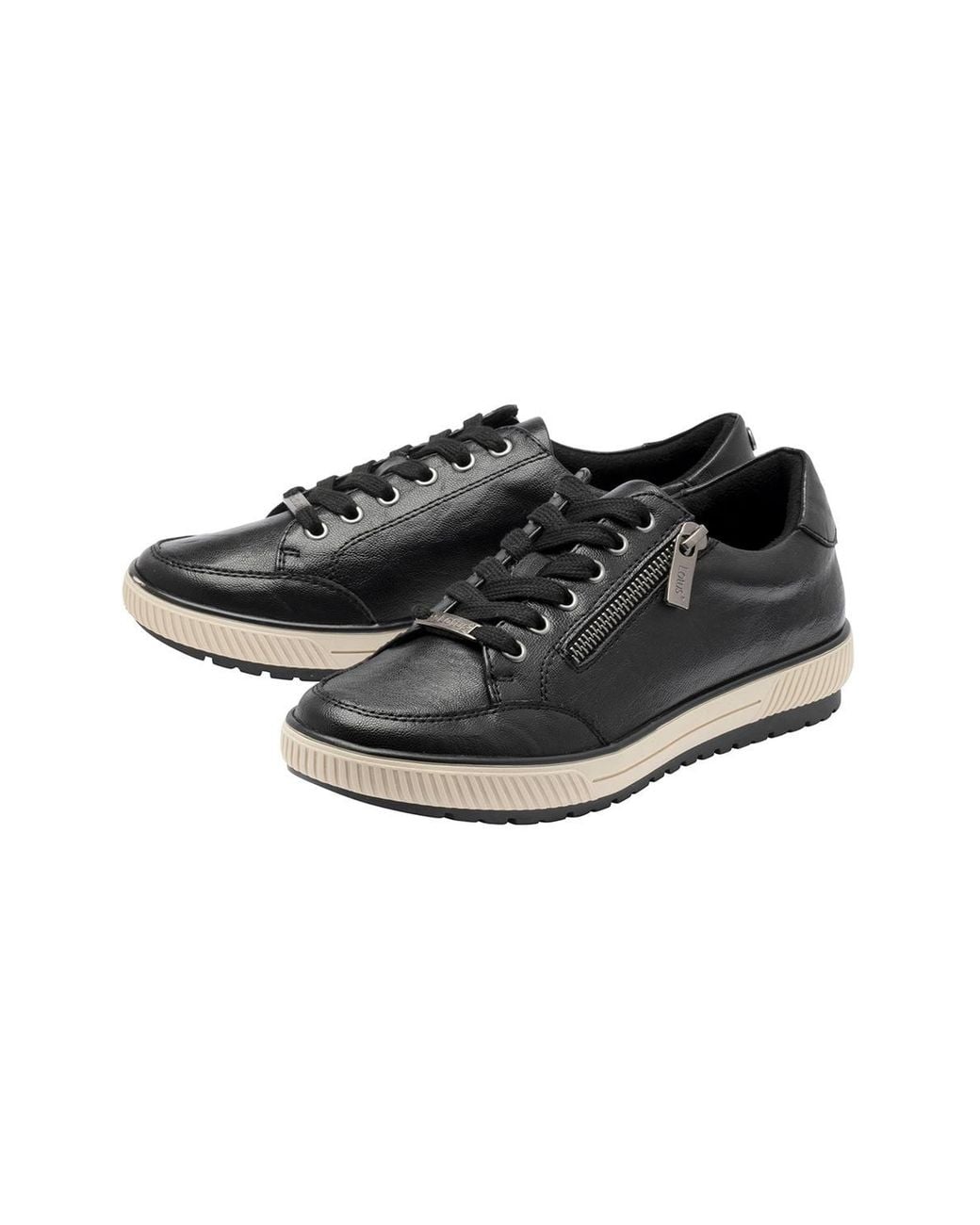 Lotus Black 'Ginny' Zip-Up Trainers