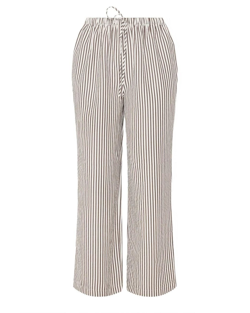 Yours Natural Stripe Wide Leg Trousers