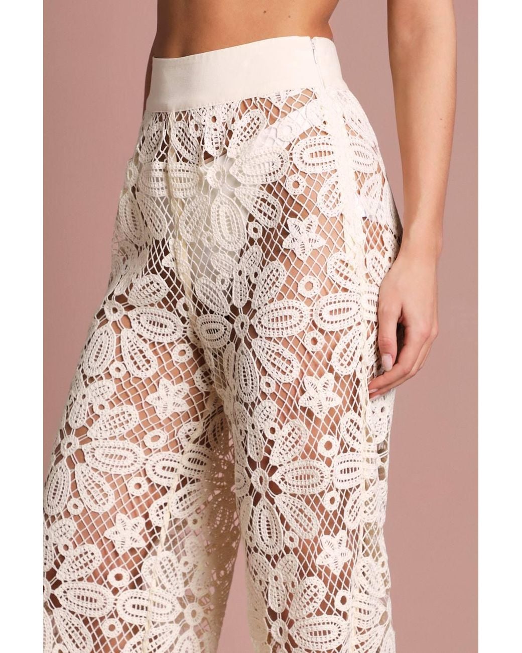 Coast Brown Crochet Wide Leg Wedding Trouser