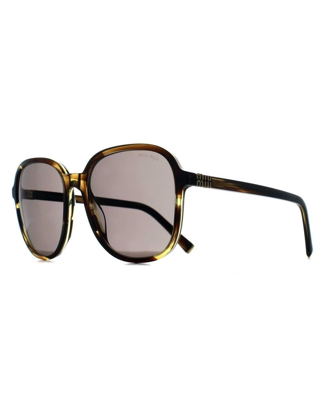 Miu Miu Brown Square Striped Loden Dark Mub01S