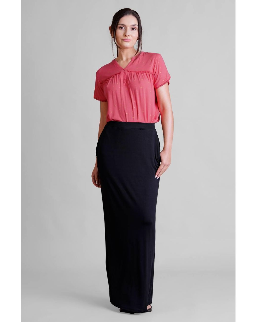 Enorsia Pink Golden Printed Cap Sleeve Jersey Tops