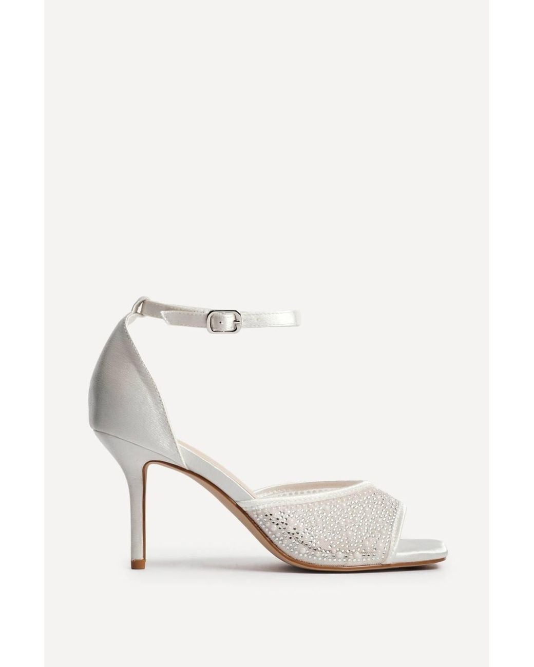 Linzi White Encanta Bridal Ivory Diamante Heels