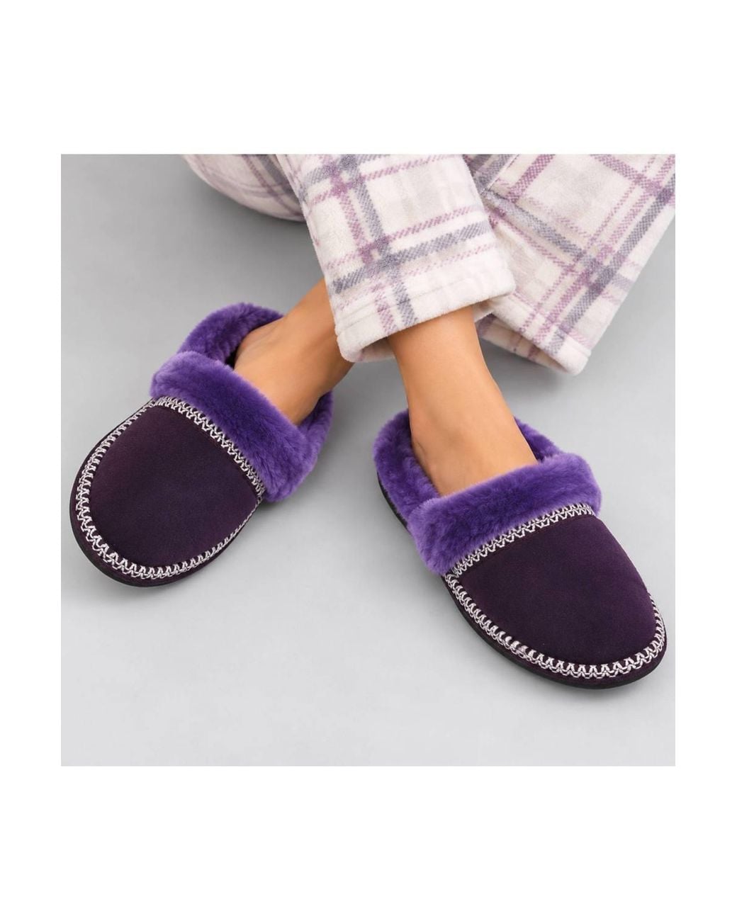 AJVANI Purple Flat Heel Slippers