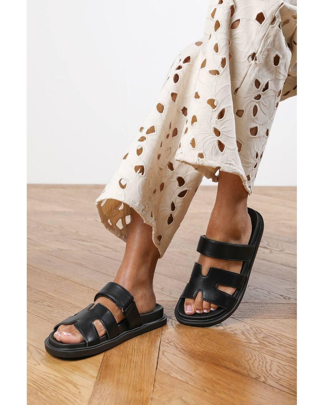 Where's That From Natural 'Alana' Chunky Link Detail Strap Sandal