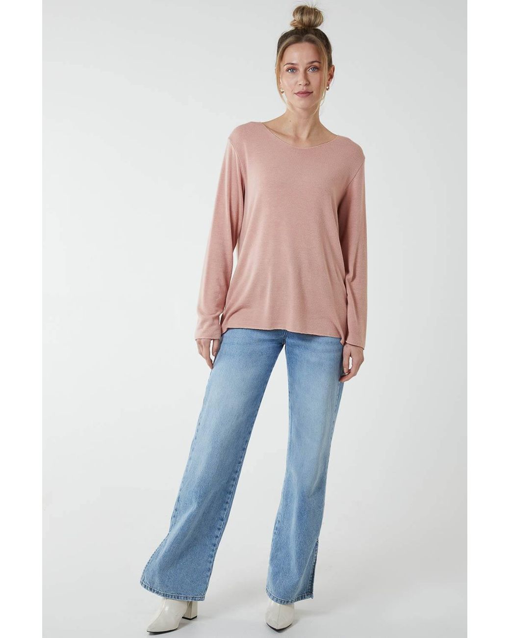Blue Vanilla Blue Basic Soft V Neck Jumper