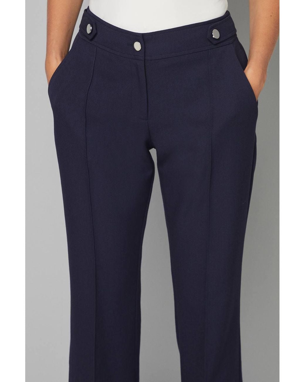 Wallis Blue Petite Smart Bootcut Leg Pants