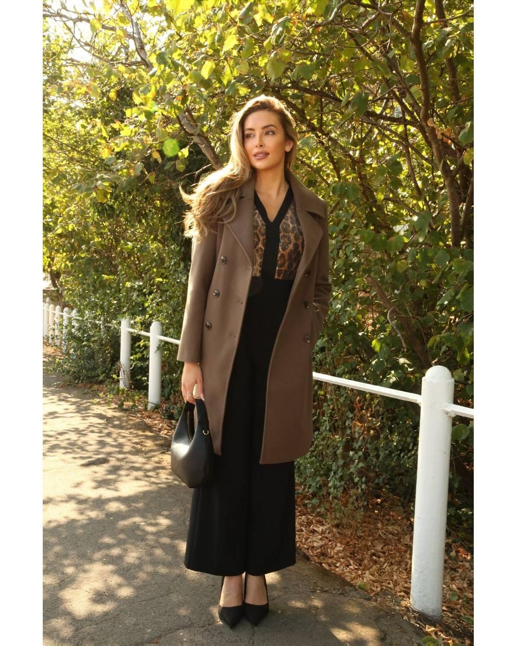 Double Second Green Double Breasted Belted Coat
