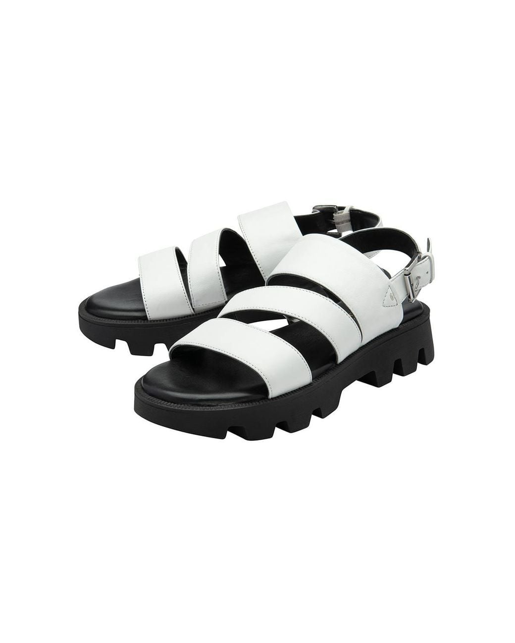 Lotus Black 'Xena' Leather Slingback Sandals