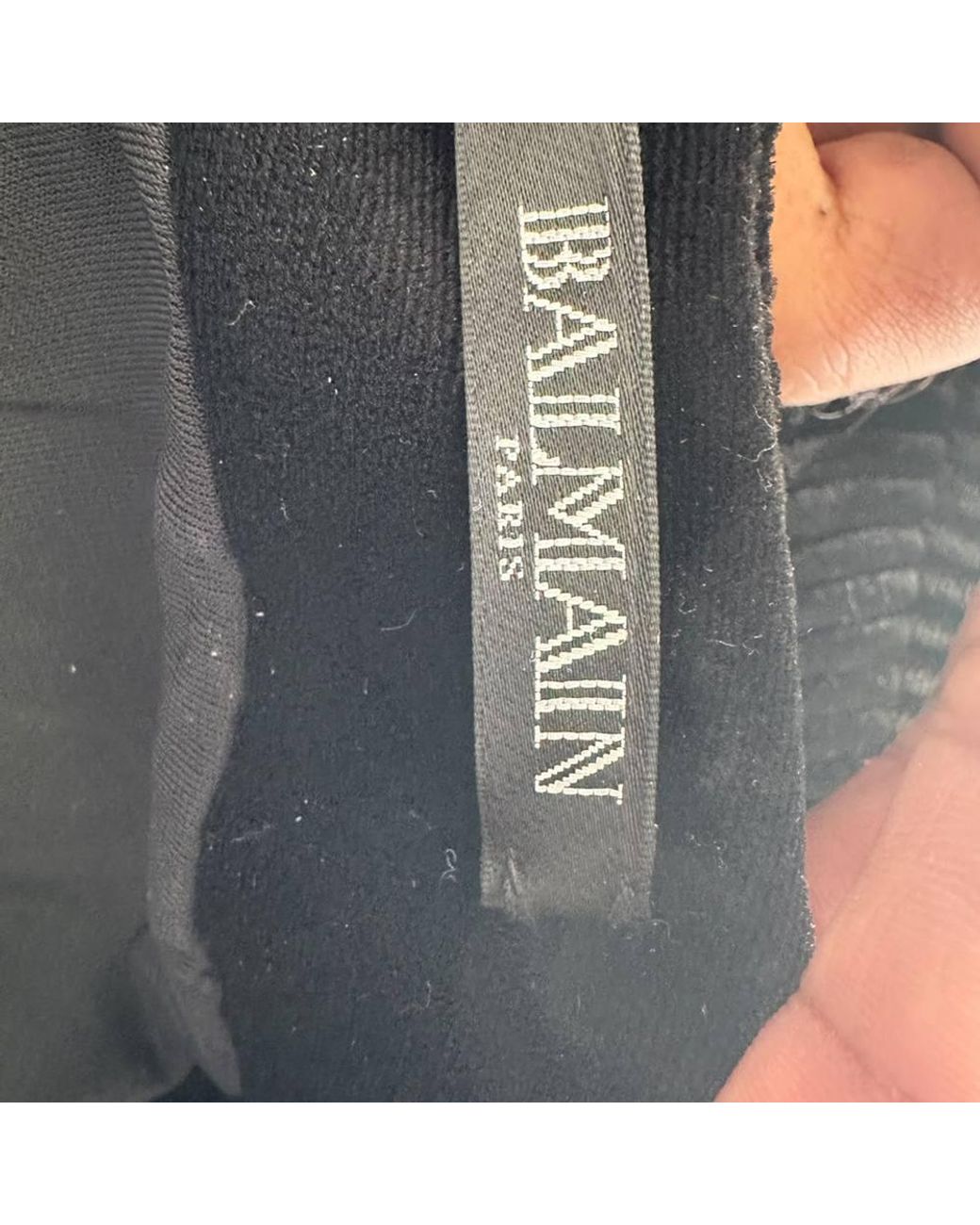 Balmain Black Preloved Aw15 Pleated Velvet Plunging Jumpsuit
